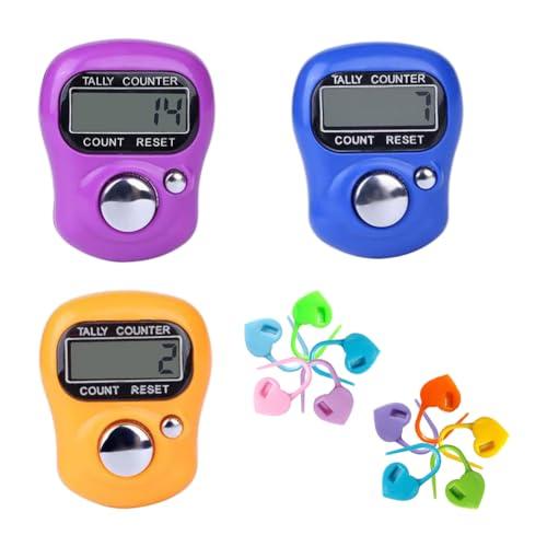 Contatore Elettronico, Contatore Digitale, 3 Pezzi Mini Contatore delle Dita, Finger Counter, Contatore Elettronico a Cifre, Mano Conteggio Contatore, Hand Held Utile Display Digitale
