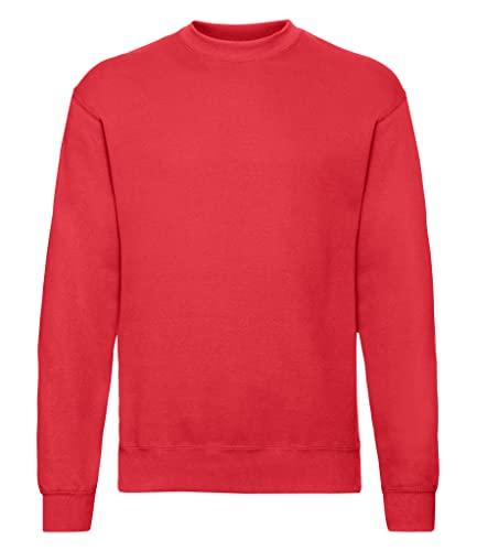 Fruit of the Loom Raglan Sweatshirt, Felpa Uomo, Rosso (Red), Large