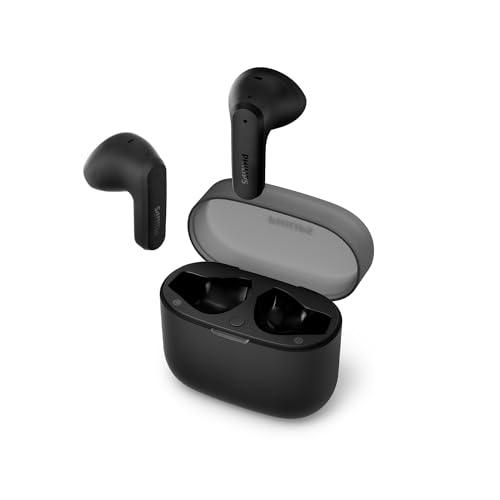 Philips TAT2139BK/00 Cuffie auricolari Bluetooth True Wireless - Auricolari piccoli, Audio naturale con bassi dinamici, Chiamate chiare y Alloggiamento per ricarica tascabile - Nero, In Ear