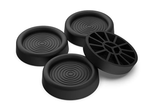 Meliconi Super Grip, Set 4 Supporti Antivibrazione per Lavatrici e Asciugatrici, Gomma Antiscivolo, Riduzione Rumore, Made in Italy, Nero