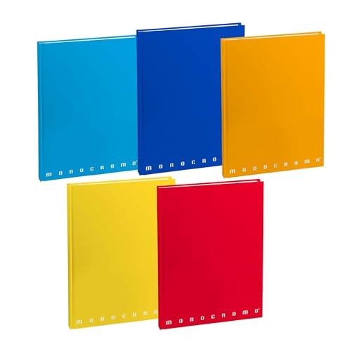 Pigna, Quaderno f.to A5 Monocromo The Original, copertina cartonata, interno 4M, quadretti 4 mm., 80 g/m², Copertine Assortite, 15x20,5 cm, 5.