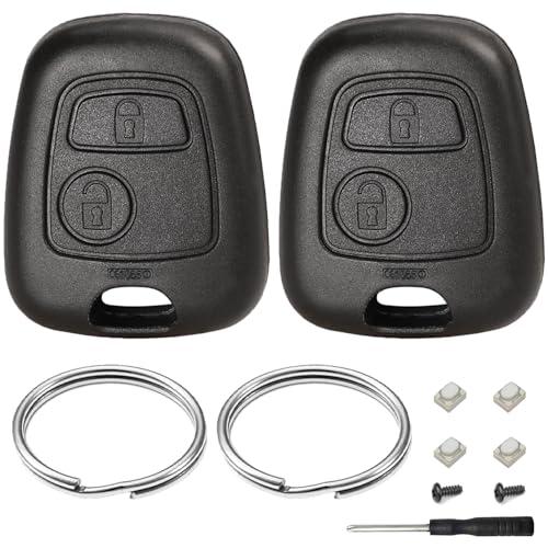 2 Pezzi Guscio Chiave Auto Compatibile con Peugeot 106 107 206 207 208 306 307 308 406 407 C-itroen C1 C2 C3 C4 C5 Picasso Berlingo Saxo Xsara Toyota Aygo 2 Tasti Telecomando Custodia Chiave Cover