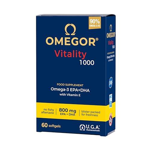 Omega 3 IFOS 5 Stelle OMEGOR Vitality 1000 - Omega3 EPA 535mg e DHA 268 mg - 60 Capsule Senza Retrogusto e Facili da Digerire