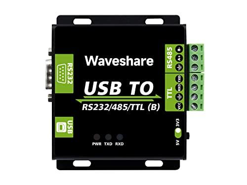 Waveshare CH343G USB to RS232/485/TTL Interface Industrial Isolated Converter Protection Circuits and Aluminium Alloy Enclosure for Industrial Control Equipments