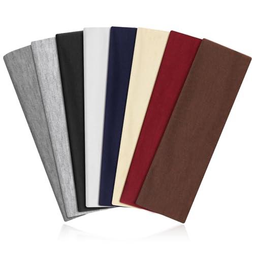 AWUMBUK Fascia Capelli Donna Uomo, 8 Pezzi Fasce Per Capelli Donna Elastica Antiscivolo Headband Sport Yoga Fitness Fascette Capelli Unisex Accessori Per Capelli (Rosso)