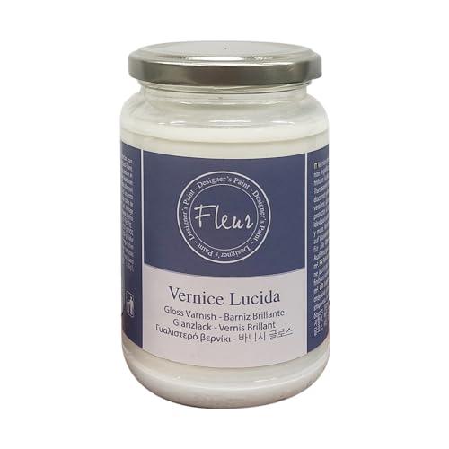 FLEUR DESIGNER'S PAINT | Vernice Protettiva, 0,330 litri, Trasparente Lucida, Base Acqua, Monocomponente. Alta Resistenza, Non Ingiallisce ed Essiccazione Rapida, Made in Italy