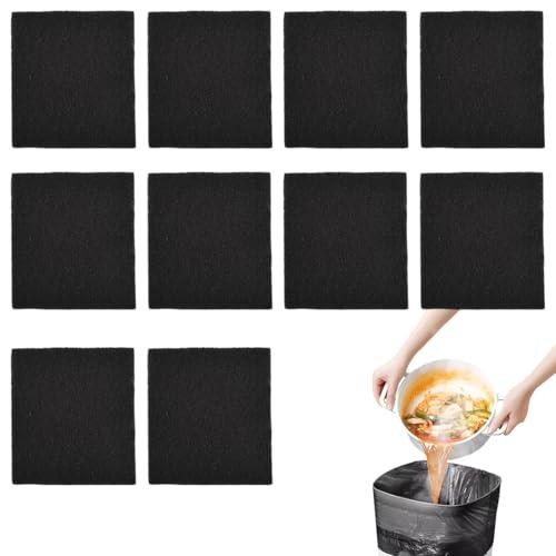 ZORVYN 10 Pezzi Filtri a Carbone Attivo, Ideali per Contenitori Compost, Elimina Efficacemente gli Odori e Migliora la Qualità dell'Aria, Filtro Quadrato per Compostiera