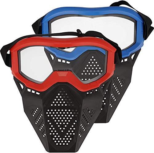 Toyer Confezione da 2 Maschere tattiche Maschera Compatibile con Nerf Rival, Apollo, Zeus, Khaos, Atlas, Artemis Blasters Rival Mask (Rosso e Blu)