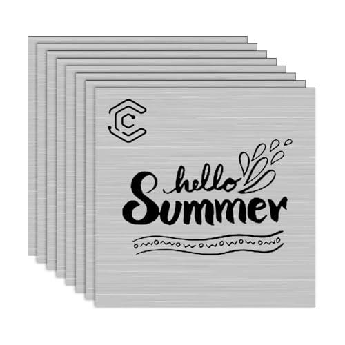 Creatorally Acrilico per Laser, Pannello Plastica Rigida per Incisione Laser 30x30 cm 1.3 mm, Lastra ABS 8 Pezzi Laser Fogli Bicolore per Targhette Decorazione (Nero su Argento Spazzolato)