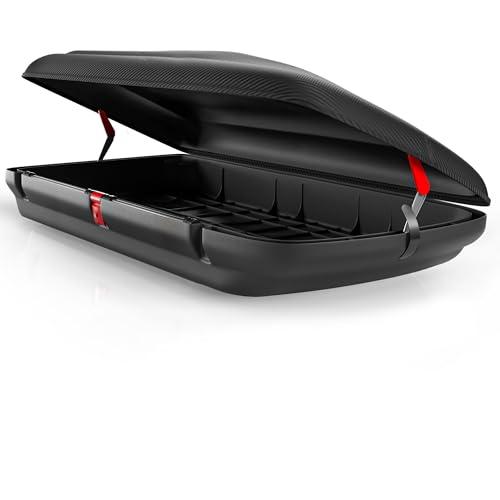 VDP-BA480 Box portabagagli da tetto per auto, 480 l, effetto carbonio, design aerodinamico, con chiusura centralizzata, universale, per auto, furgoni, SUV