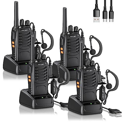 Walkie Talkies 88E, PMR446 Radio bidirezionale senza licenza, PMR 446MHz Frequenza Civile Ricetrasmittente 16 canali, Portatile Walkie-Talkie Professionali con Auricolare (Black-4)