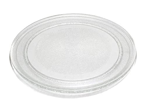 Piatto in Vetro Liscio per Forno a Microonde con Diametro 24,5 cm Compatibile con LG e Varie Marche