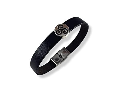 Bracciale cuoio essenziale con inserto Trischele - Misure varie