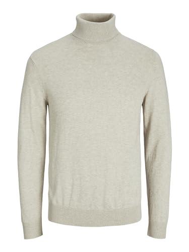 JACK & JONES JJEEMIL Knit Roll Neck Noos Dolcevita, Avorio (Oatmeal Detail: Melange), XX-Large Uomo