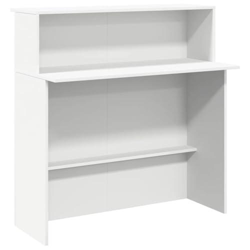 vidaXL Banco Reception Bianco 100x50x103,5 cm in Legno Multistrato