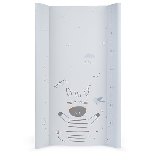 KikkaBoo Fasciatoio Portatile Neonato 80x50 cm STRIPY FRIENDS, Materassino Fasciatoio Impermeabile e Morbido in PVC, Blu