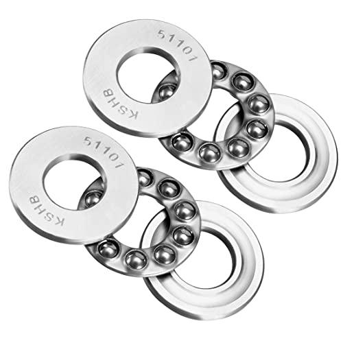 PATIKIL 51101 12mm x 26mm x 9mm ABEC3 Pressione Sfera Cuscinetti, 2pz Cromo Acciaio Una Via Direzione