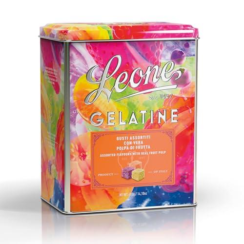 Leone dal 1857 - Latta Gelatine di Frutta Assortite - Gelatine Leone Vegane e Senza Glutine - Latta Regalo da 400g