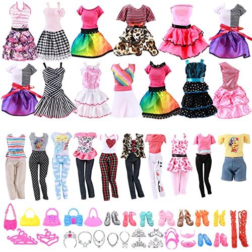 Vicloon Vestiti e Accessori per Bambole Dolls, 43 Pezzi Set di Vestiti per Bambole Inclusi Gonna, Borsa, Scarpe, Accessori, Regalo di Compleanno per Ragazza, Consegna Casuale (Non Include Bambola)