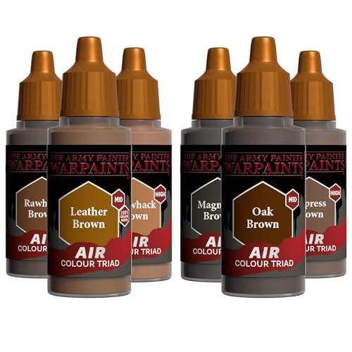The Army Painter, Air Triads Neutral Brown – Vernice pronta per aerografo Neutral Brown con 6 x 18 ml di vernici acriliche pre-diluite – Vernici per aerografo per miniature di D&D e Warhammer