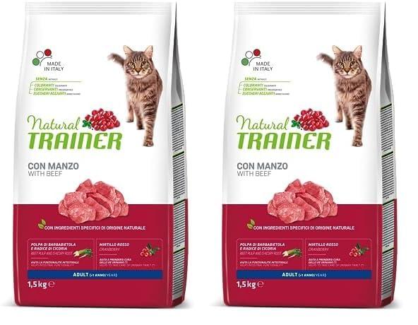 Trainer Cibo per Gatti Adulti con Manzo, 1.5 kg (Confezione da 2)