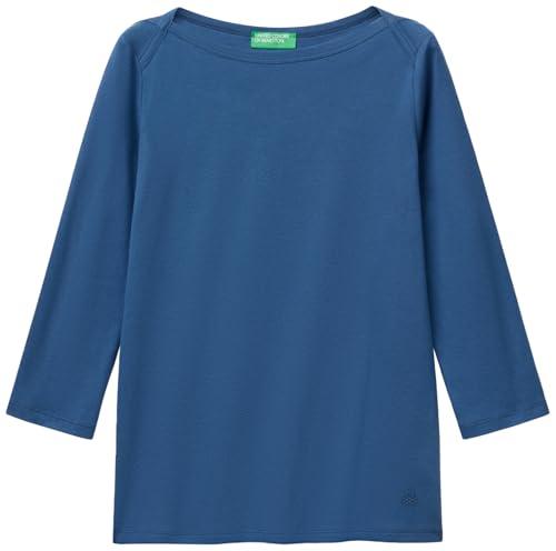 United Colors of Benetton Maglia M/L 3GA2E16A1 T-Shirt, Blu, S Donna