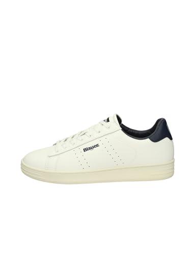 Blauer S5grant01 Sneakers Con Lacci In Pelle Da Uomo WHITE/NAVY 43