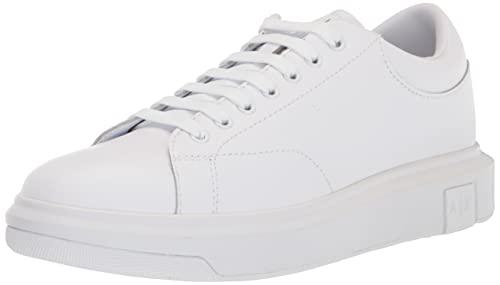 ARMANI EXCHANGE Venice Con Logo Ricamato Sulla Suola Della Piattaforma, Scarpe da ginnastica Uomo, Bianco Opaco, 46 EU