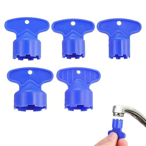 WOLMIK 5 chiavi per aeratore per rubinetto, chiave per la rimozione di chiavi con 5 misure M16,5, 18,5, 21,5, 22,5, 24 aeratori da incasso, chiavi aeratore per lavandino, colore blu