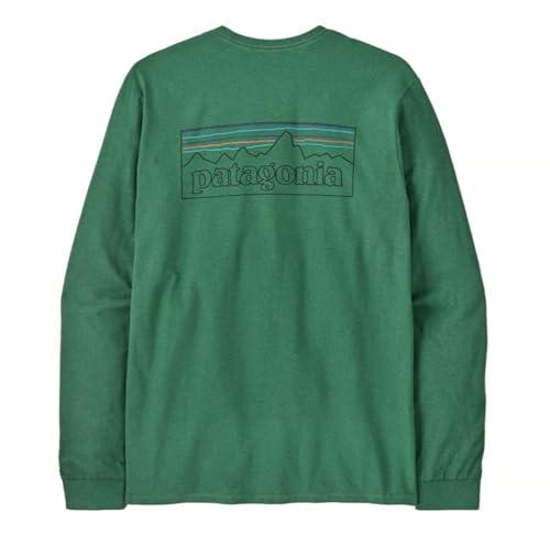 Patagonia M's L/S Logo Responsibili-Tee T-Shirt, P-6 Outline: Heartleaf Green, S Uomo