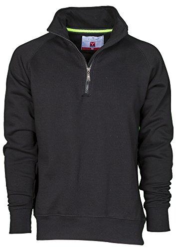 Felpa Da Lavoro Maglia Felpata Cotone Con Mezza Zip In Tinta Payper Miami +, Colore: Nero, Taglia: M