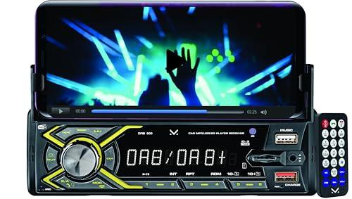 Majestic DAB 900 - Autoradio DAB+/RDS FM con porta telefono frontale regolabile, Wireless audio, Doppio USB, Ingressi SD/AUX-IN, Telecomando, 180W (45W x 4ch), Nero