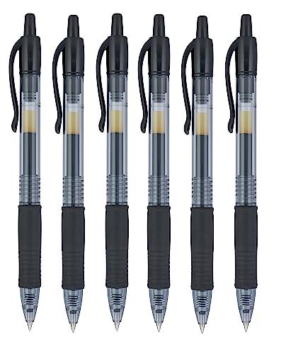 Pilot G2 07 - Penna roller a inchiostro gel retrattile, 0,7 mm, punta 0,39 mm, larghezza della linea ricaricabile BL-G2-7, confezione da 6 pezzi, colore: Nero