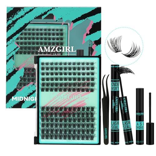Kit Ciglia Extension 144PCS Individuali Kit Extension Ciglia Ciglia Finte Extension Ciglia Nero Bond e Seal Glue Remover Pinzette (Midnight 8-16mm Kit)