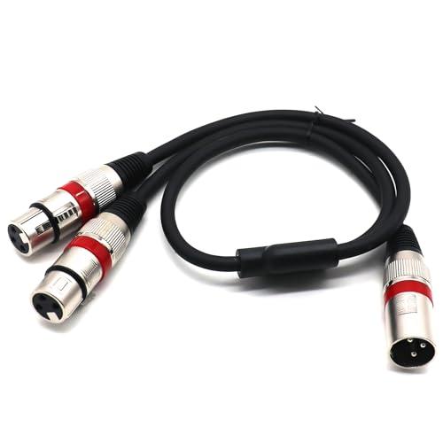 SiYear Cavo splitter XLR - Cavo di collegamento a Y XLR maschio a doppia femmina 3 pin Cavo separatore microfono bilanciato Adattatore audio (50 cm/1.5 FT)