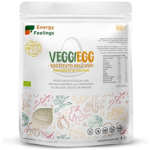 F Energy Feelings Uova Vegane in Polvere | Sostituto delle Uova Senza Glutine | Egg Replacer No Egg | Sapore e Consistenza simili all'Uovo | Adatto per preparare frittate e pancake | 360g