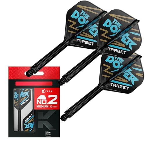 Target Darts Phil Taylor K Flex Voli e Sistema di Alberi, No.2 | Confezione da 3 Aste Kflex All In One, Player Edition Freccette Accessori | Asta per Freccette K-Flex – Medio (33mm)