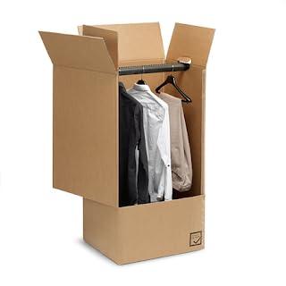 Mottola Packaging- 5 Scatoloni Per Capi Appesi - 60x55x115h cm - Scatoloni resistenti e durevoli, ideali per trasporto di vestiti appesi, dotate di asta appendi abiti