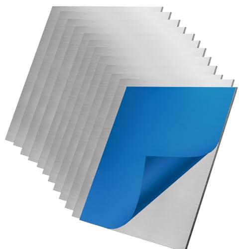 Flewdart 12pcs piastra alluminio 150 x 150 x 0.5mm, foglio alluminio 0,5 mm, Fogli Metallica alu per l'Artigianato Saldatura, Incisione, Decorazione e Gioielli Fai da Te (12, 150x150x0.5mm)