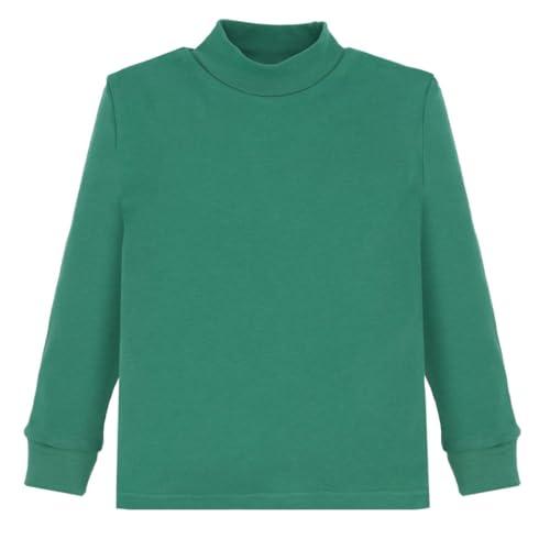 BIMBISSIMI 2 Pack Maglia Lupetto Bambini, Manica Lunga, Caldo Cotone Invernale, Resistente ai Lavaggi, Ideale per Scuola e attività Stagionali, Verde, 7 Anni