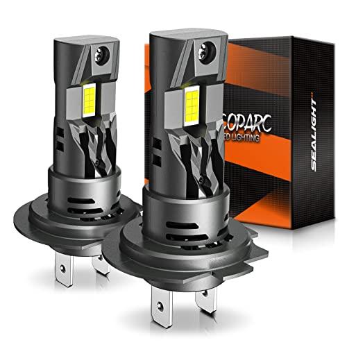 SEALIGHT H7 LED 110W 33000LM Lampadine,700% più luminoso 6500K bianco freddo, All-in-One Mini dimensioni H7 lampadine a LED con ventola, Plug and Play, sostituzione alogena, Confezione da 2