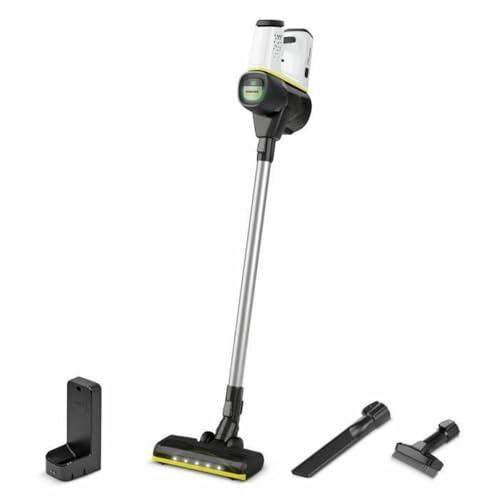 Kärcher Aspirapolvere senza fili VC 6 Cordless ourFamily VERSIONE BIANCA, 2 livelli di aspirazione, 50 minuti di autonomia, peso: 2,8 kg, batteria da 25,2 V, supporto a parete con funzione di ricarica