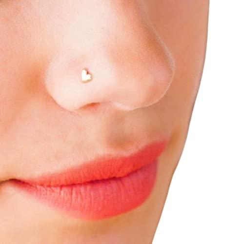 ⊹⊱ ✿ MINI CUORE D'ORO ✿ ⊰⊹ piccolo piercing al naso, naso, piercing al naso, cuore, acciaio inossidabile, acciaio chirurgico