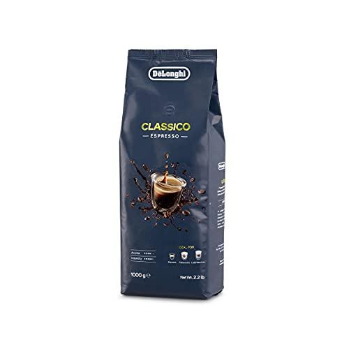 De'Longhi Caffè in Chicchi Classico DLSC616, Caffè in Grani 50% Arabica e 50% Robusta per Espresso, Cappuccino, Latte Macchiato, Tostatura Media, Gusto Delicato, Aroma Intenso, Confezione da 1 kg