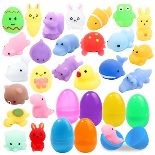 24PCS Kit di caccia alle uova di Pasqua con Mochi Squish Toys Set，Jsdoin Mini Mochi Party Favors Kawaii Squishy Toys per la festa di Pasqua, caccia alle uova di Pasqua
