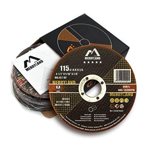 Merryland Dischi da Taglio 115 Ferro Metallo Acciaio INOX per Smerigliatrice Angolare, 115 X 1,6 mm Disco Flessibili 25 Pezzi, Esperto-line E12071642