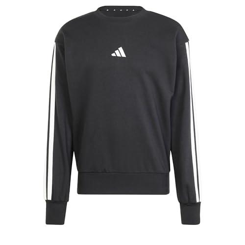 Adidas Homme Essential Three Stripes French Terry Sweatshirt, Black/White, XL