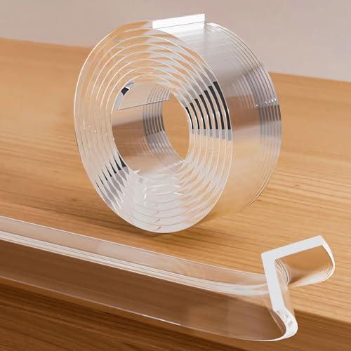Loiion Protection Bebe de Table et Meuble Trasparente, 5m Pre-nastro Adesivo Extra Forte Nano Tape, Multifunzione non Lascia Tracce,Spesso Bordi Protezione Icurezza dei Vostri Bambini(2cm larghezza)
