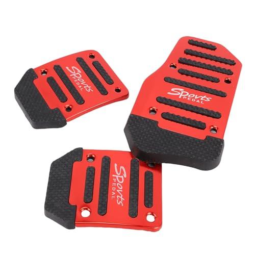 Walmeck Kit Copri Pedali per Auto in Lega di Alluminio Antiscivolo Pedali Frizione Freno a Gas Universale Manuale per la Maggior Parte delle Auto