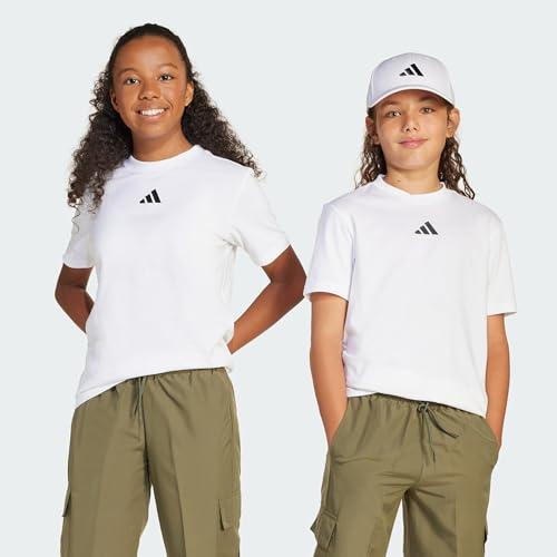 adidas ESSENTIALS T-SHIRT, T-shirt Unisex - Bambini, White/Black,